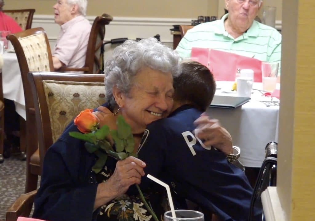 Hugs for senior citizens