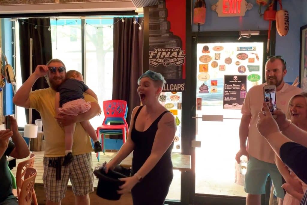 It's a boy! Theresa Coleson discovers the gender of her baby from hair dye. 