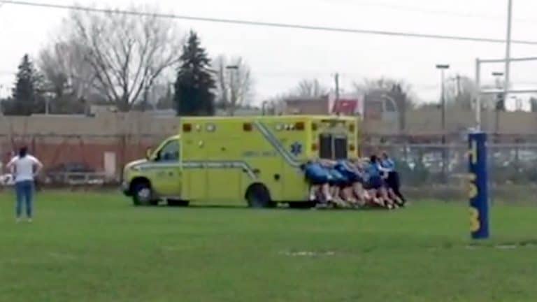 Girl Power! Female Rugby Team Push Ambulance Carrying Injured Teammate Out Of Mud