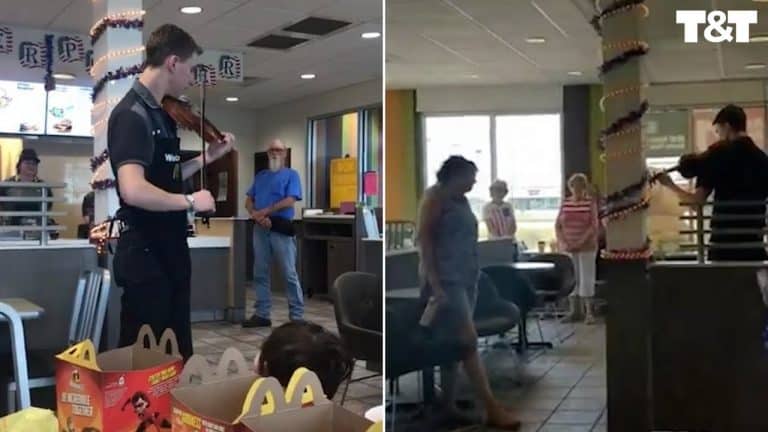 McDonald’s Employee Rousing Rendition Of Anthem