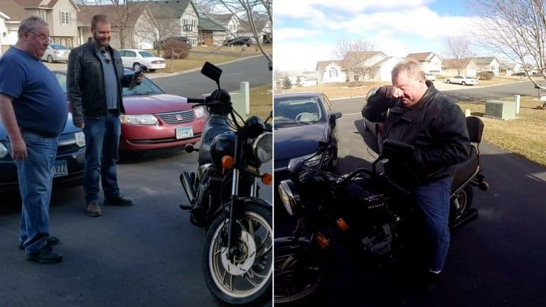 Son Surprises Dad With His Beloved Motorcycle After Secretly Stealing And Restoring It