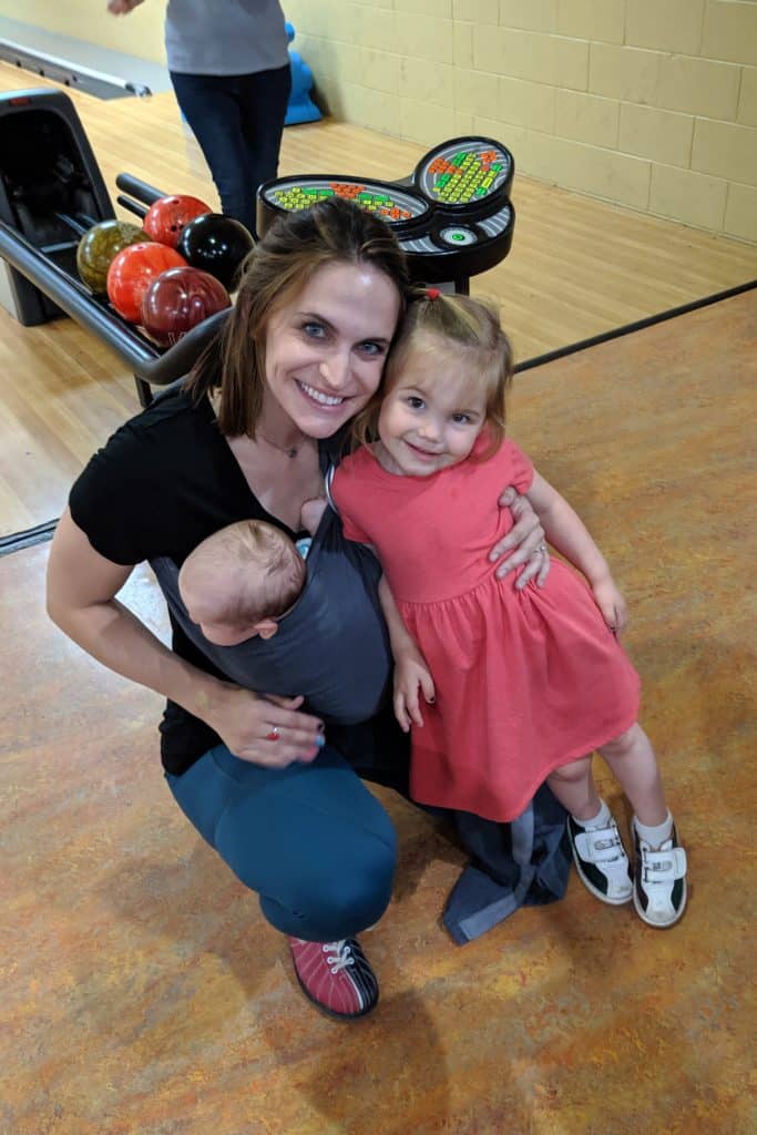 Mom Kristin with her two daughters