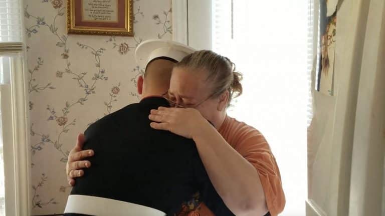 Marine Emotionally Surprises His Parents After Graduating