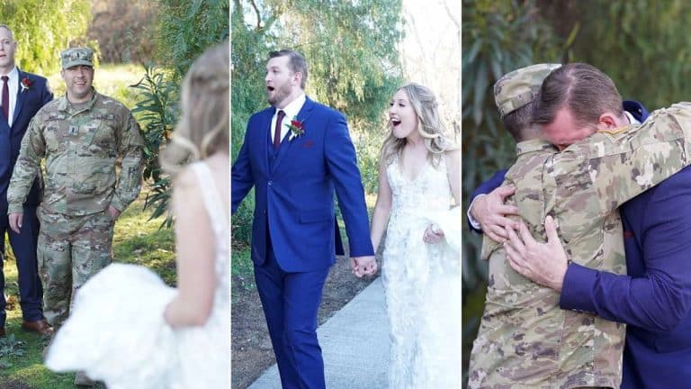 Military Best Man Secretly Returns From Deployment Overseas To Surprise Groom On Wedding Day