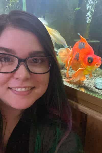 Monstro the goldfish with owner Lacey