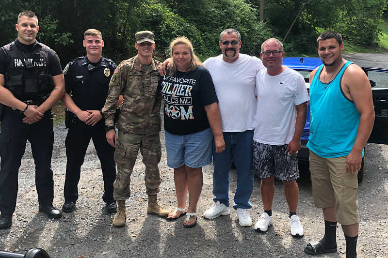 Kenneth Stahl reunited with his family