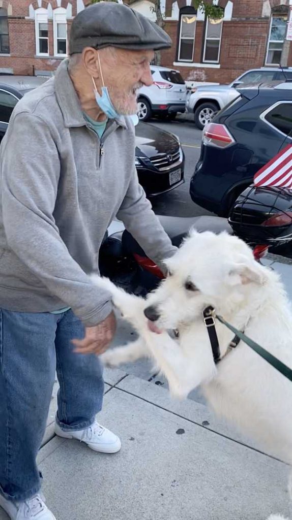 dog reunited with neighbor