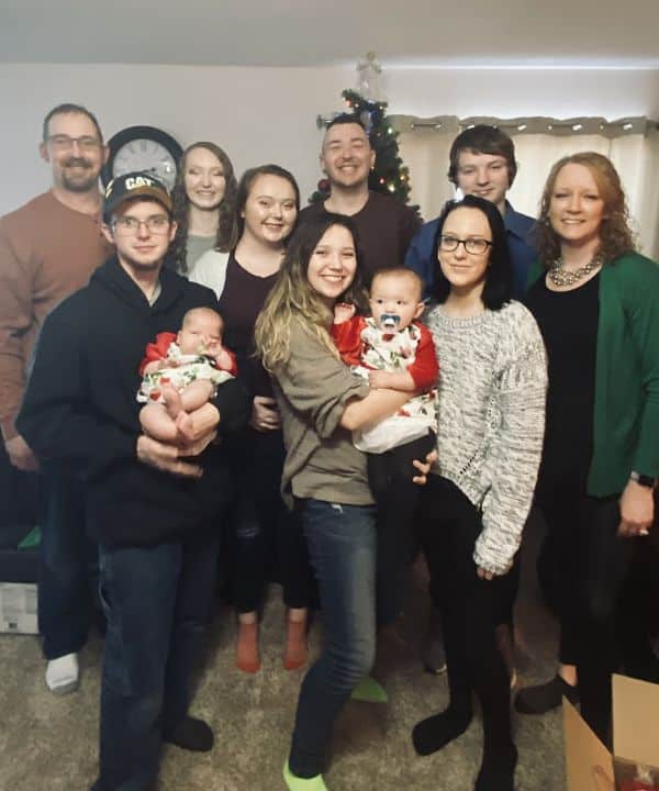 Family photograph from Christmas day after the adoption surprise