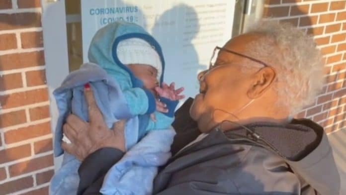 grandmother meets great grandson