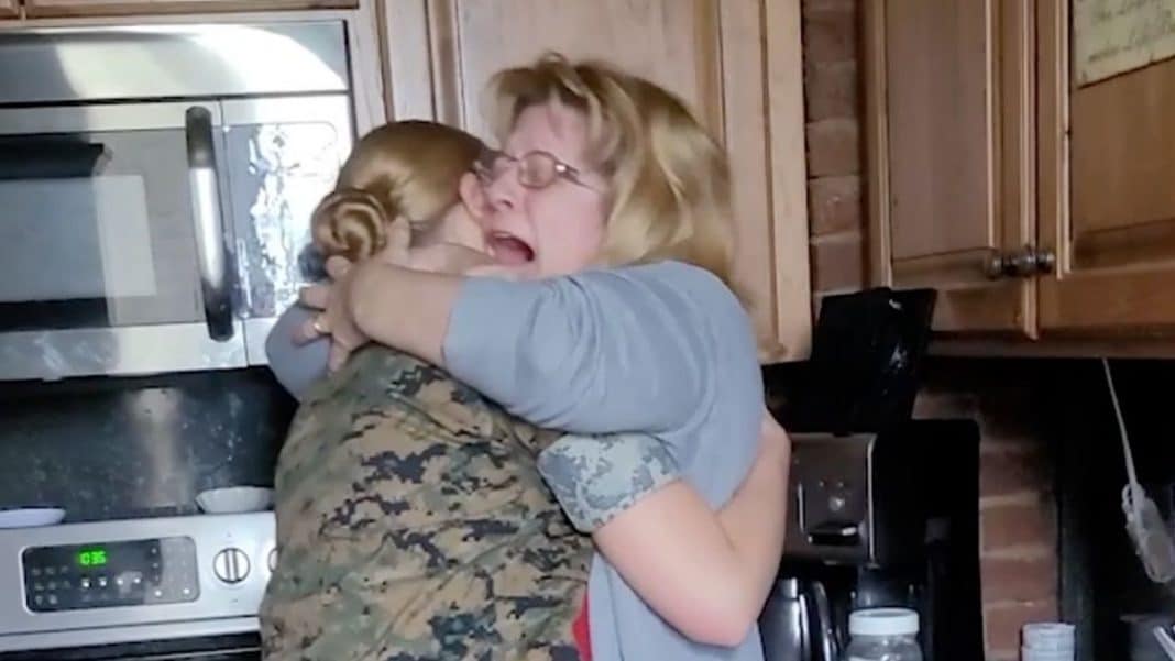 Marine Surprises Mom