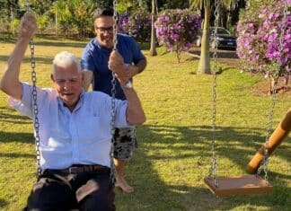 Grandpa on swing