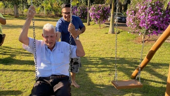 Grandpa on swing