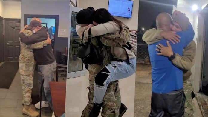 Airman homecoming reactions
