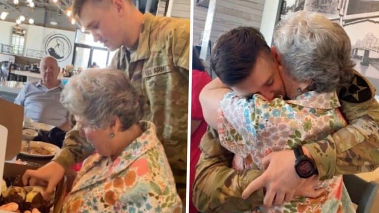 Grandma Surprised With Cupcakes and Military Grandson for Birthday