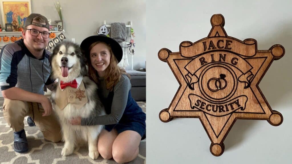 the couple and Jace, and his sheriff's badge