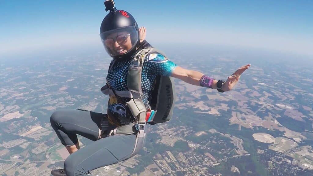 Rebecca during a previous skydive.