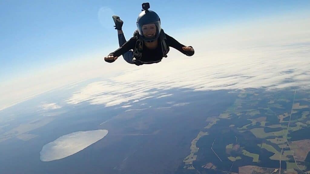 Rebecca during a previous skydive.