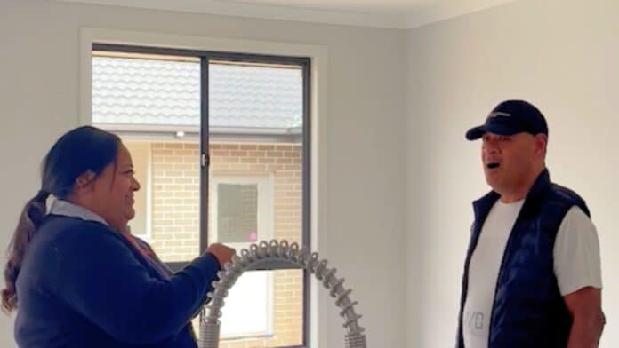 Ella's dad reacts to the new house.