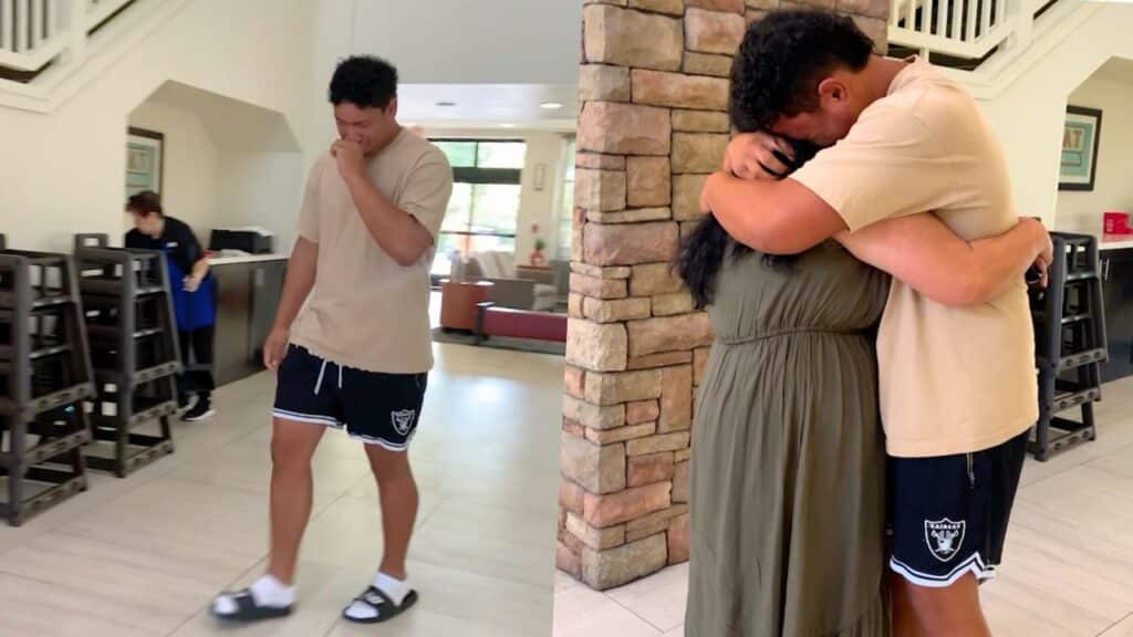 Max reunites and hugs his mom