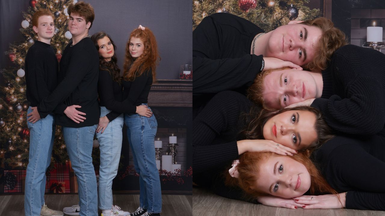 Siblings Surprise Parents by Recreating Cheesy 80s Photos - Happilynews.com
