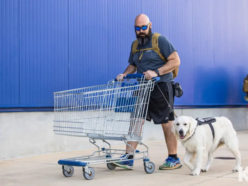 A veteran and his service dog.