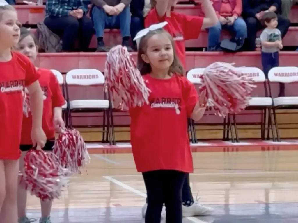 Nova performing a cheer routine.