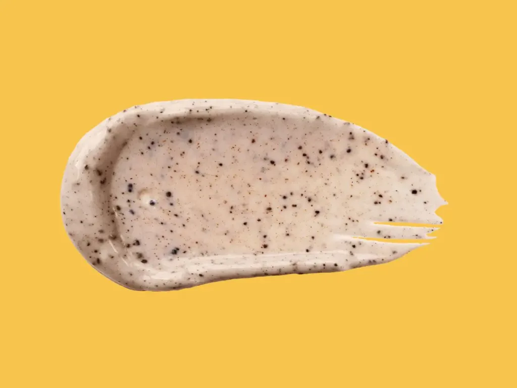 Microplastics in a face scrub cosmetic product.