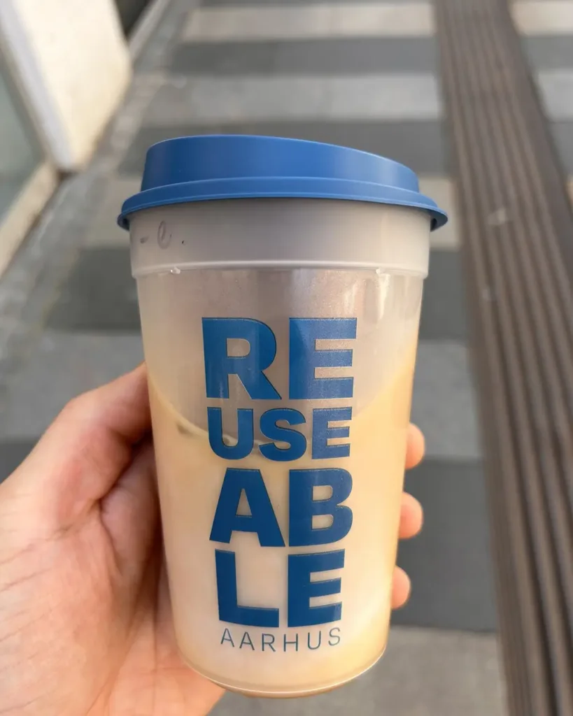 A reusable coffee cup