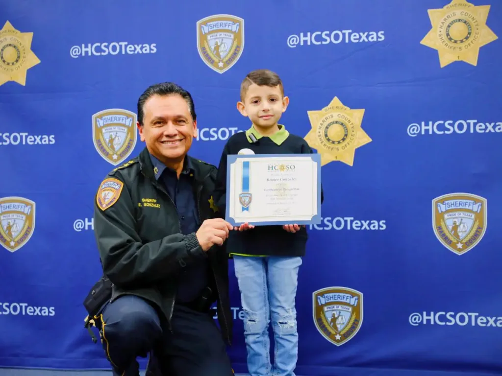 Romeo Gonzalez being sworn in as an honorary deputy