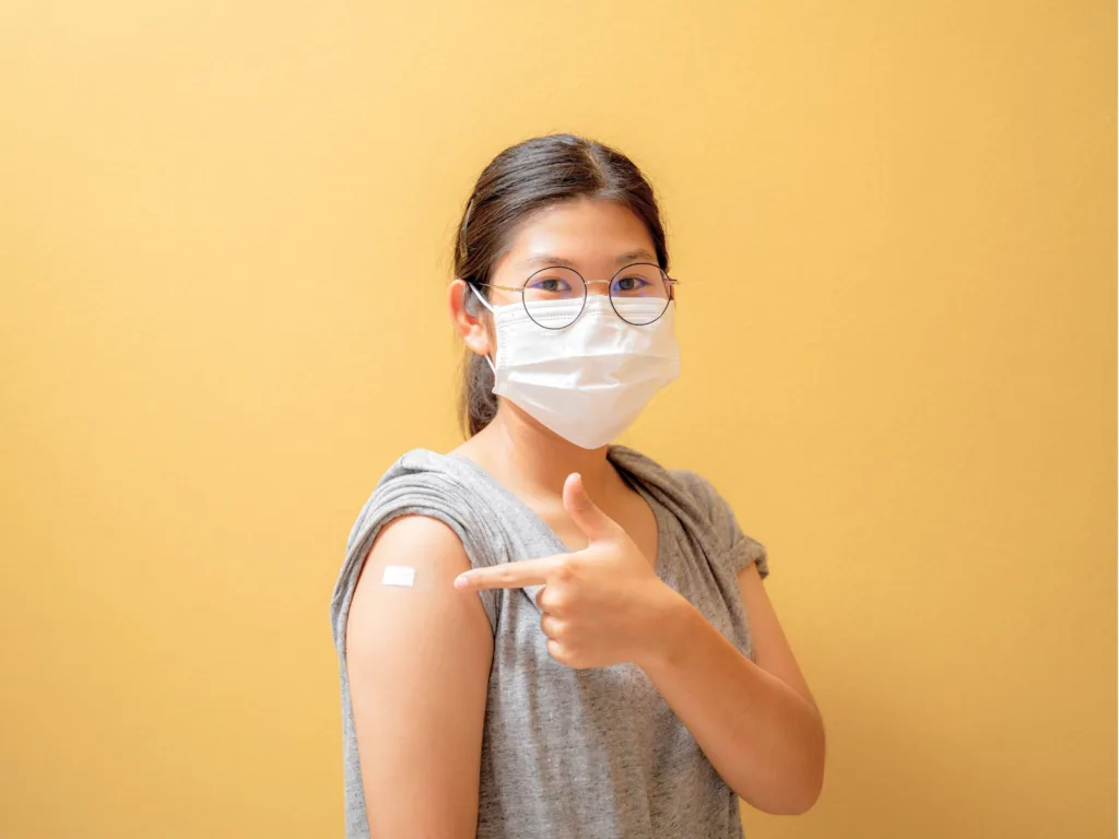 A girl after her HPV vaccine